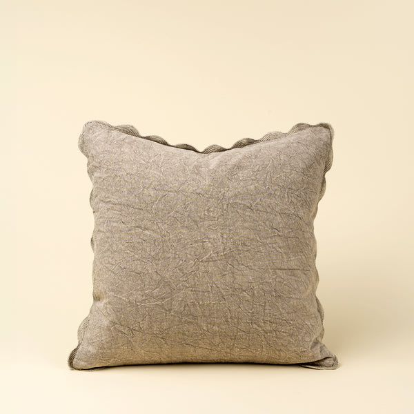 20x20 Scalloped Edge Pillow, Silver Grey