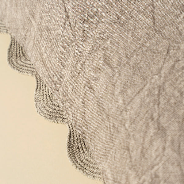 20x20 Scalloped Edge Pillow, Silver Grey