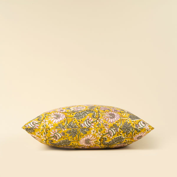 20x20 Block Print Pillow, Yellow