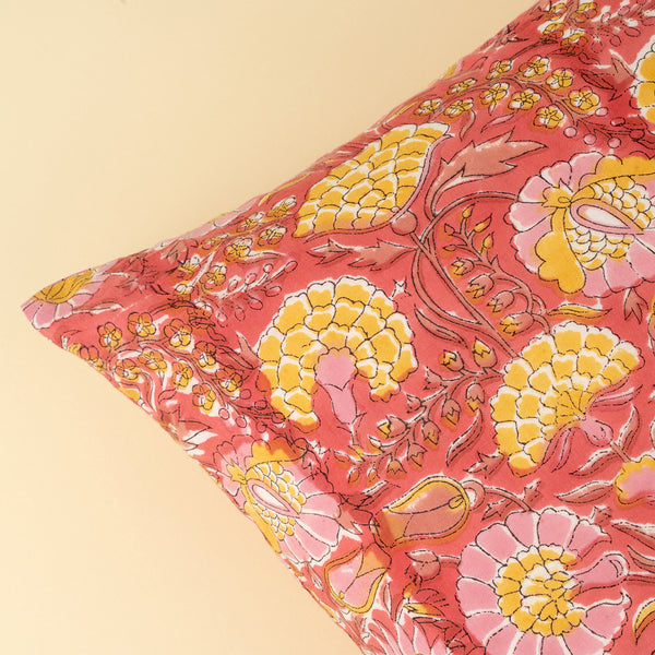 20x20 Block Print Pillow, Pink