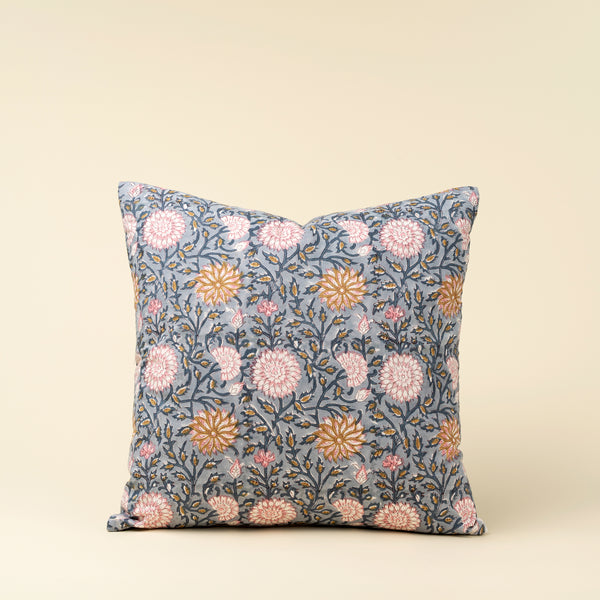 20x20 Block Print Pillow, Blue