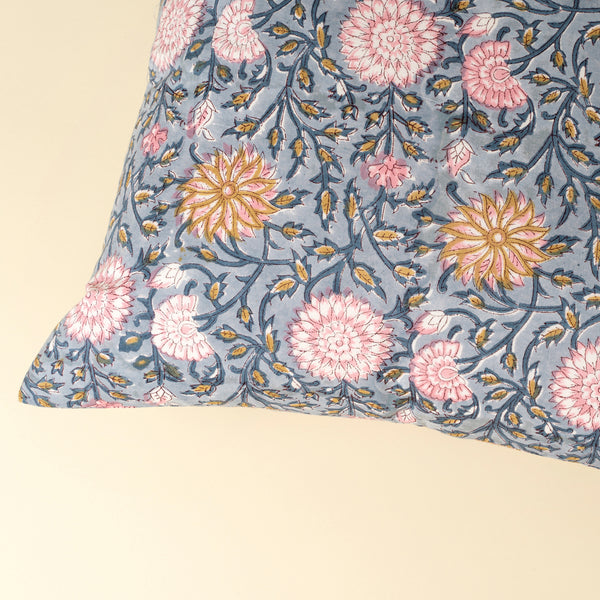 20x20 Block Print Pillow, Blue