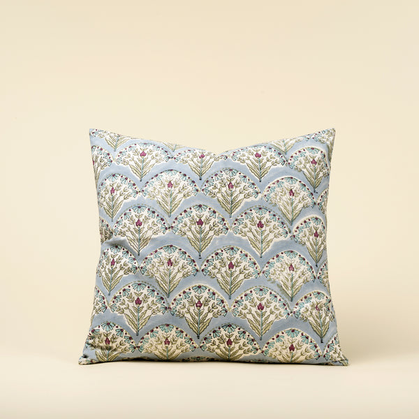 20x20 Sakura Block Print Pillow, Blue