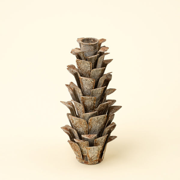 Rustic Pinecone Candle Holder L
