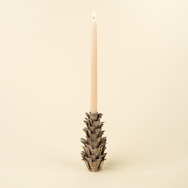 Rustic Pinecone Candle Holder L
