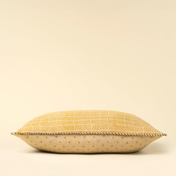 16x24 Dash & Dot Linen Pillow, Sunflower