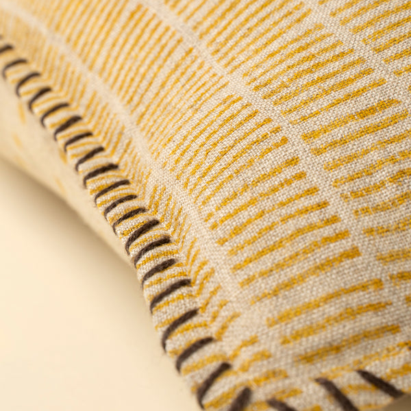 16x24 Dash & Dot Linen Pillow, Sunflower