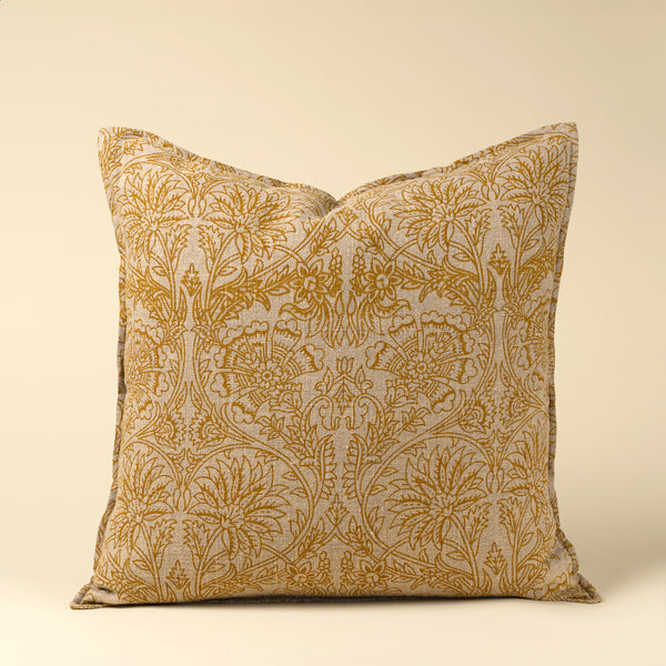 24x24 Floria Linen Pillow, Sunflower