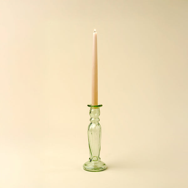 Vero Glass Candlestick L, Green