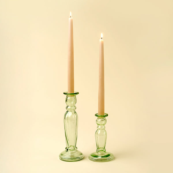 Vero Glass Candlestick L, Green