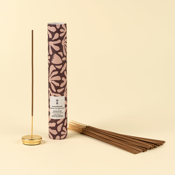 Moonflower Incense Set/30 Sticks + Holder