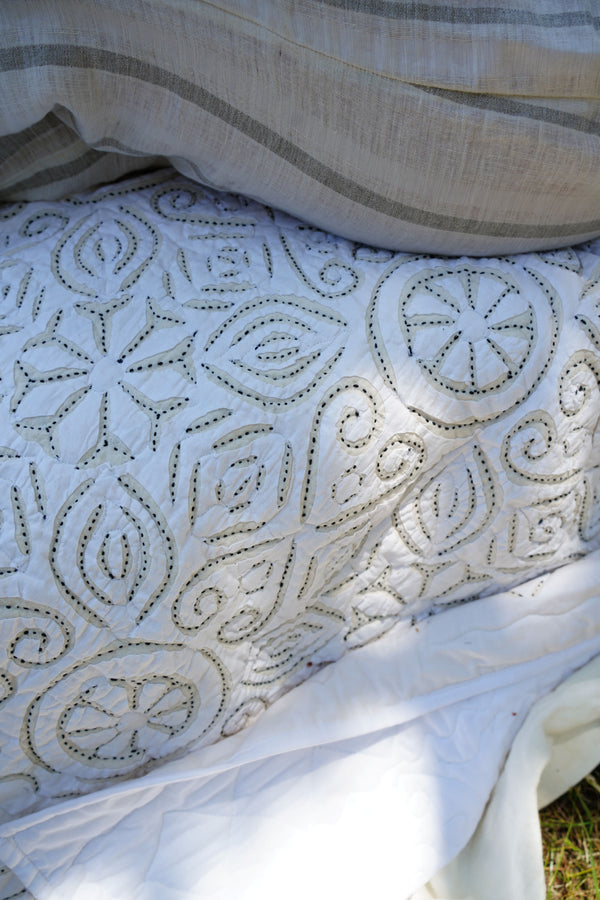 Liliette Cotton Cutwork Bed Quilt