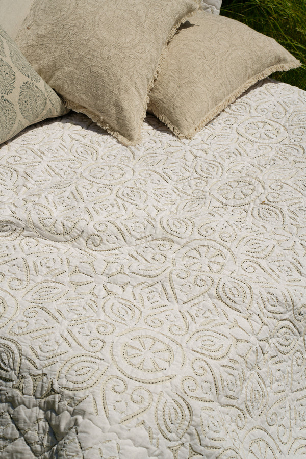 Liliette Cotton Cutwork Bed Quilt