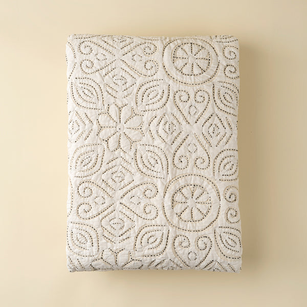 Liliette Cotton Cutwork Bed Quilt