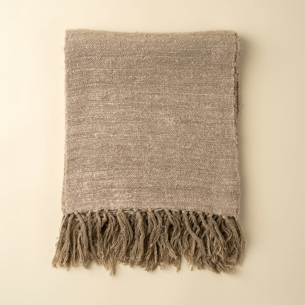 Nomad Linen Weave Throw, Fawn