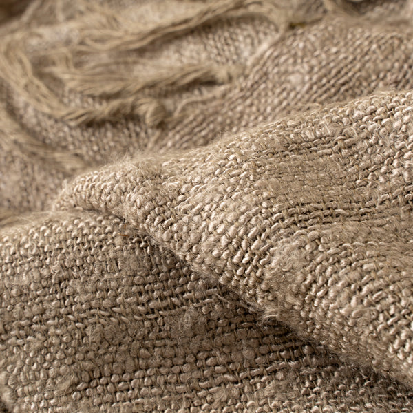 Nomad Linen Weave Throw, Fawn
