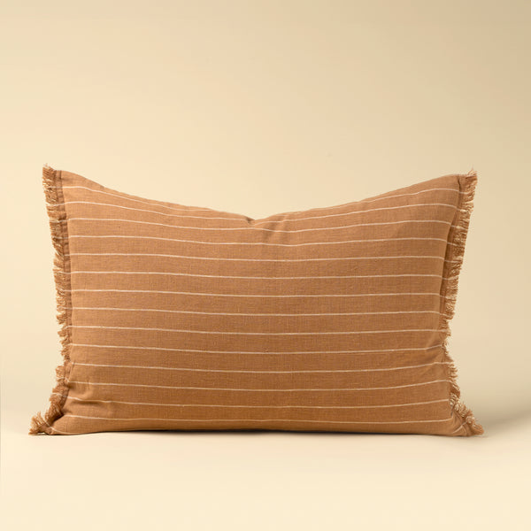 16x24 Handloom Stripe Pillow, Terracotta