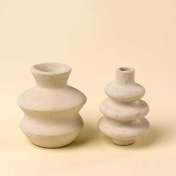 Ripple Paper Mache Bud Vase