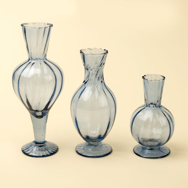 Sundae Glass Vase L, Blue