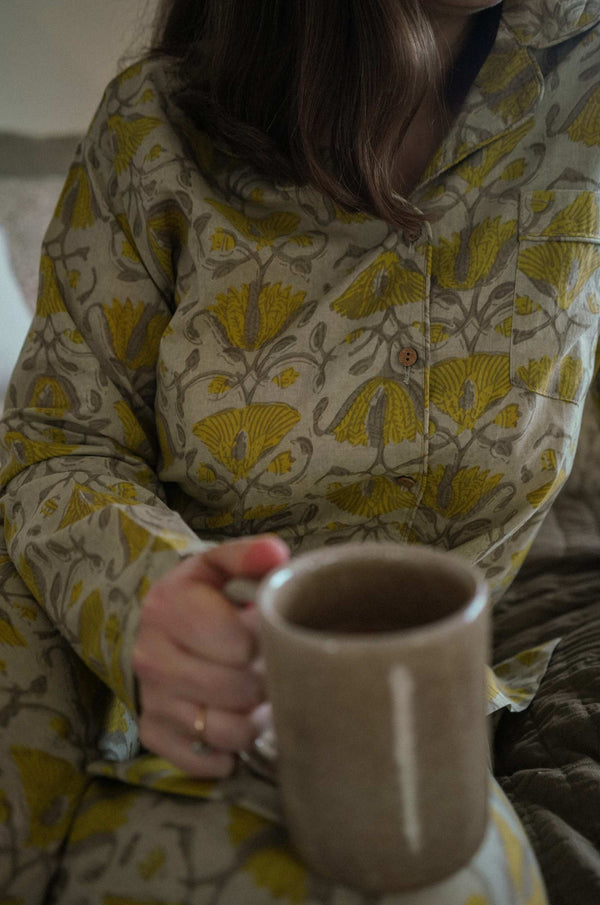 Lotus Block Print Pyjama Set - S/M