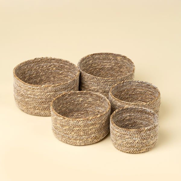 Costa Seagrass Baskets S/5, White