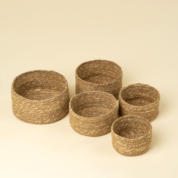 Costa Seagrass Baskets S/5, Natural