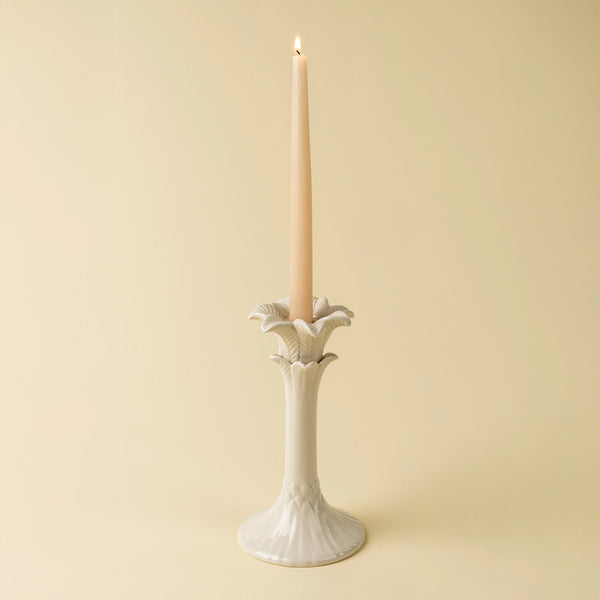 Palm Tree Candle Holder L, Cream