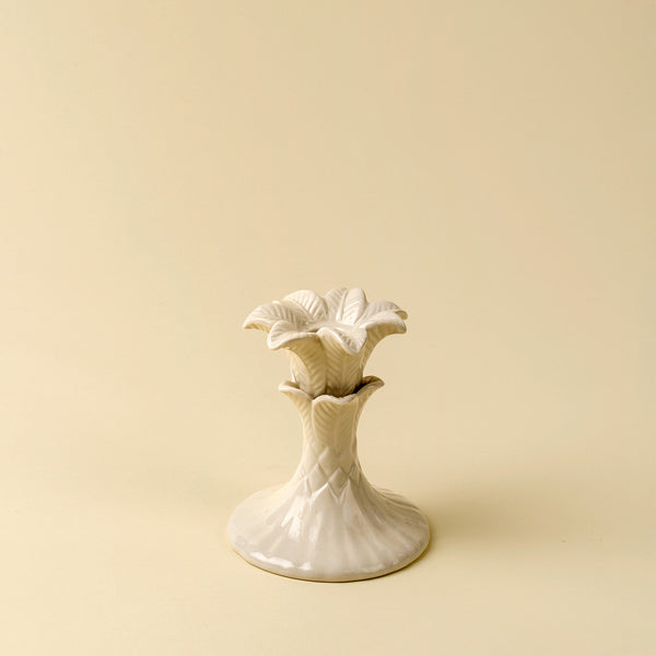Palm Tree Candle Holder S, Cream