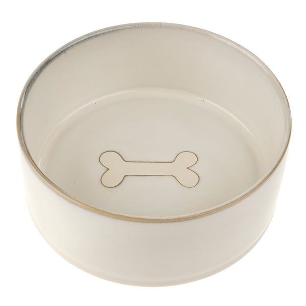 Pottery Pet Bowl L, White
