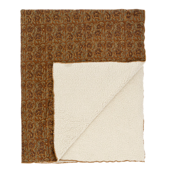 Mayur Block Print Sherpa Throw