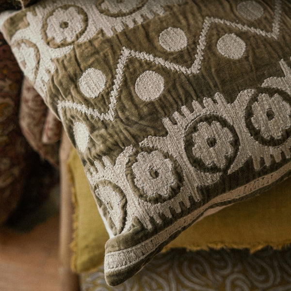 16x24 Velvet Embroidered Pillow