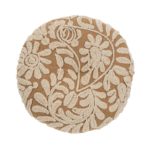 Wildflower Round Pillow, Sand