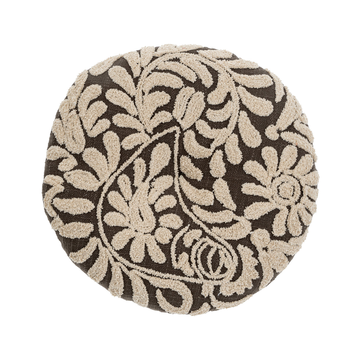 Wildflower Round Pillow, Charcoal – Indaba Home