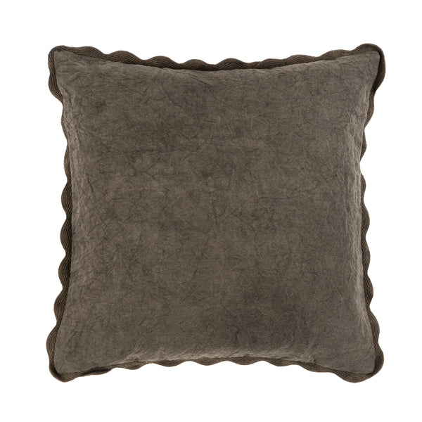 20x20 Scalloped Edge Pillow, Charcoal