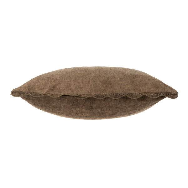 20x20 Scalloped Edge Pillow, Mink