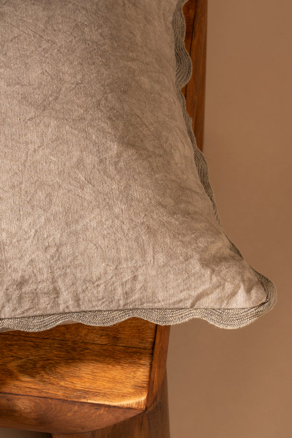 20x20 Scalloped Edge Pillow, Mink