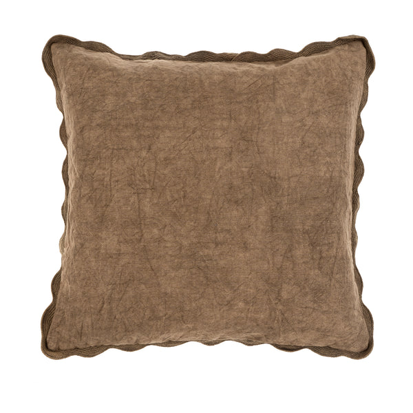 20x20 Scalloped Edge Pillow, Mink