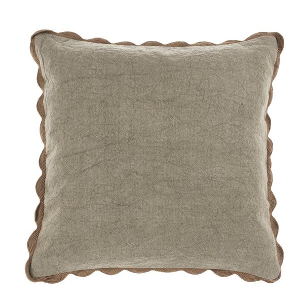 20x20 Scalloped Edge Pillow, Fog