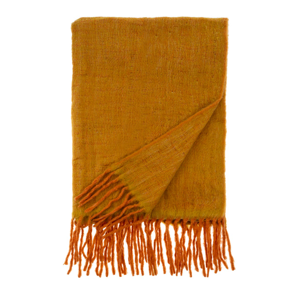 Oslow Wool Blend Throw, Turmeric