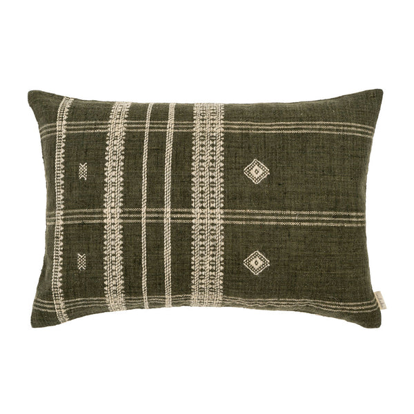 16x24 Bhujodi Wool Handloom Pillow, Cedar