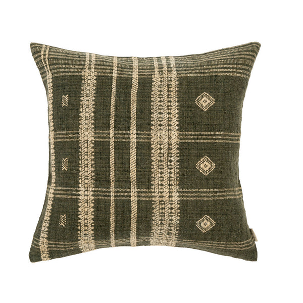 20x20 Bhujodi Wool Handloom Pillow, Cedar