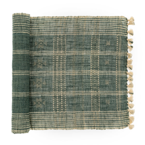 Bhujodi Wool Handloom Runner, Denim