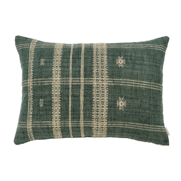 16x24 Bhujodi Wool Handloom Pillow, Denim