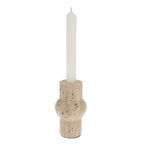 Nora Travertine Candle Holder L