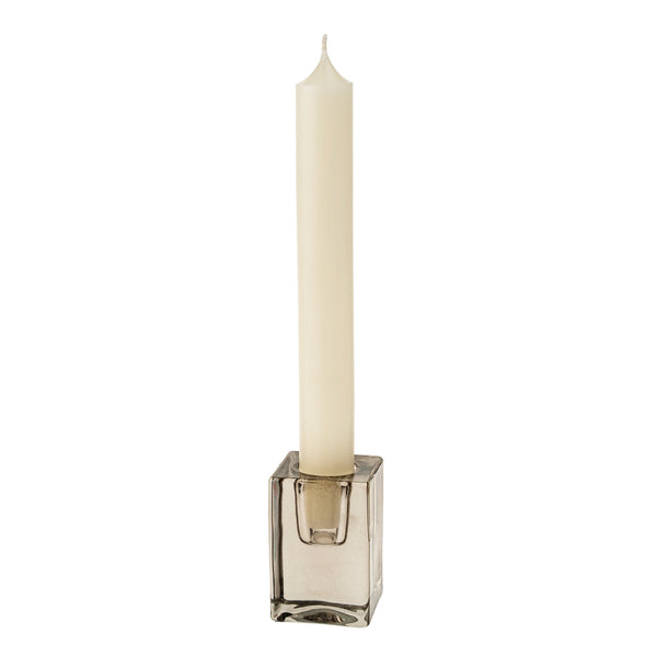 Luca Glass Candle Holder L, Grey