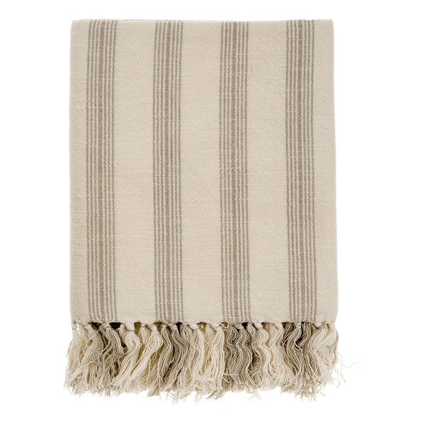 French Stripe Hammam Bath Towel, Stone
