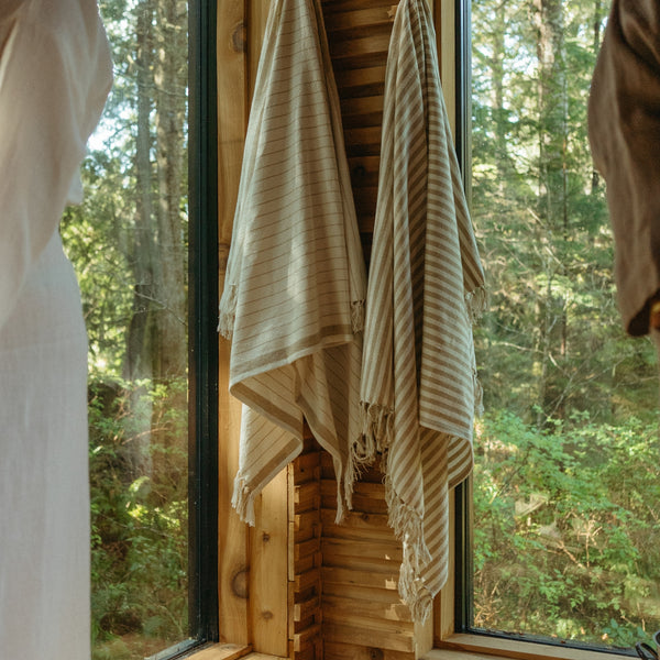 Bengal Stripe Hammam Bath Towel, Warm Sand