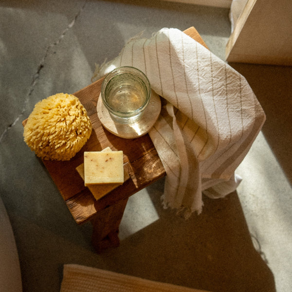 Pinstripe Hammam Hand Towels S/2, Warm Sand