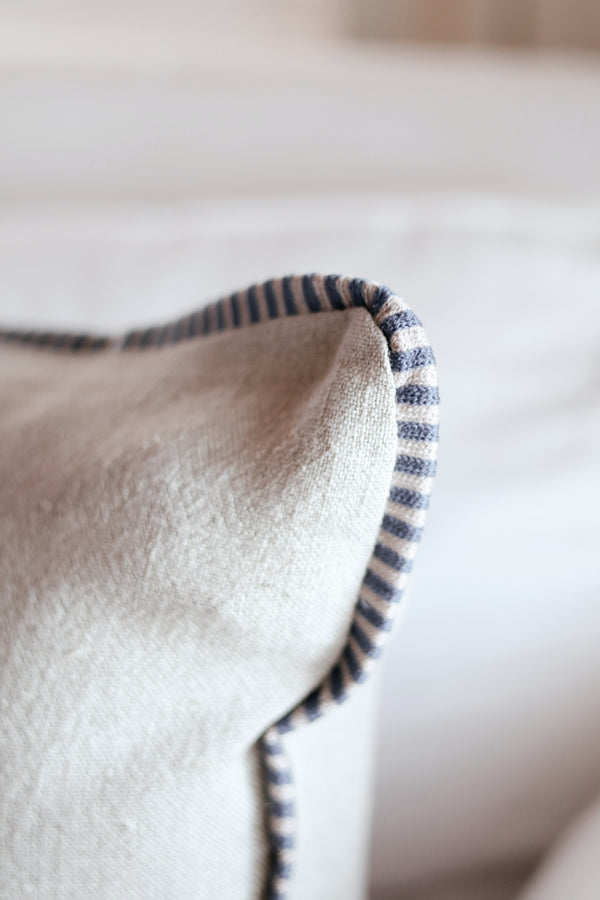 20x20 Honfleur Linen Pillow, Indigo