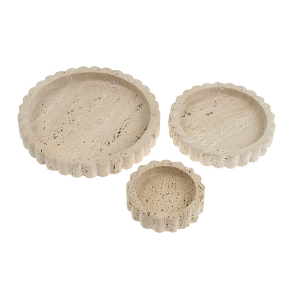 Travertine Scalloped Plate M